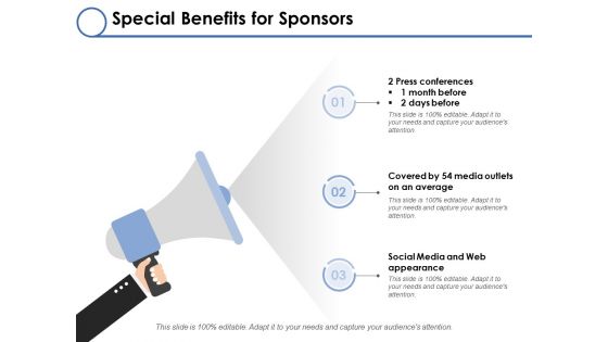 Special Benefits For Sponsors Ppt PowerPoint Presentation Layouts Backgrounds