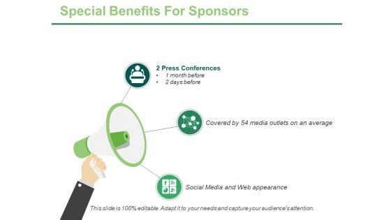 Special Benefits For Sponsors Ppt PowerPoint Presentation Model Templates