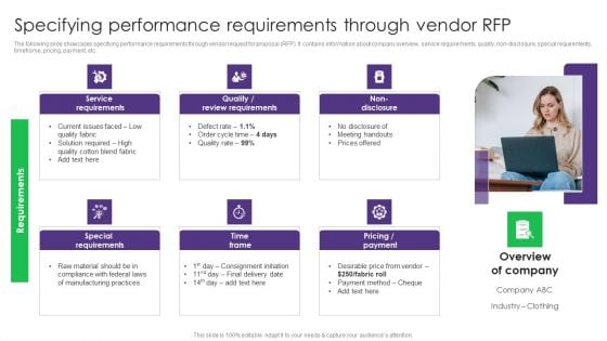 Specifying Performance Requirements Through Vendor Rfp Vendor Management System Deployment Topics PDF