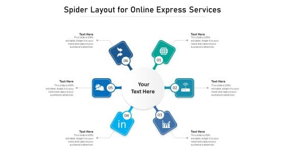 Spider Layout For Online Express Services Ppt PowerPoint Presentation Gallery Maker PDF