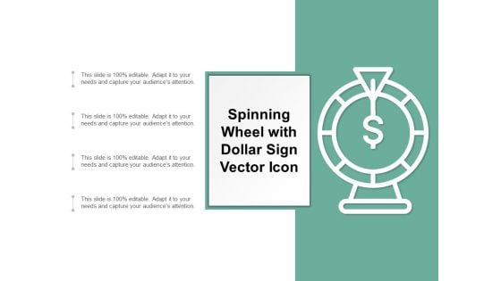 Spinning Wheel With Dollar Sign Vector Icon Ppt PowerPoint Presentation Portfolio Deck Cpb