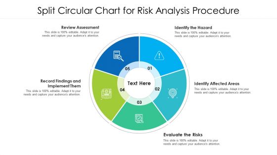 Split Circular Chart For Risk Analysis Procedure Ppt PowerPoint Presentation Summary Clipart PDF