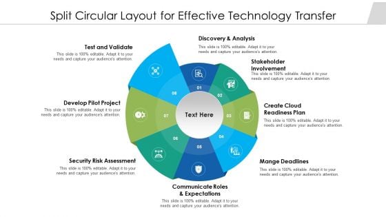 Split Circular Layout For Effective Technology Transfer Ppt PowerPoint Presentation Infographic Template Rules PDF Split Circular Layout For Effective Technology Transfer Ppt PowerPoint Presentation Infographic Template Rules PDF