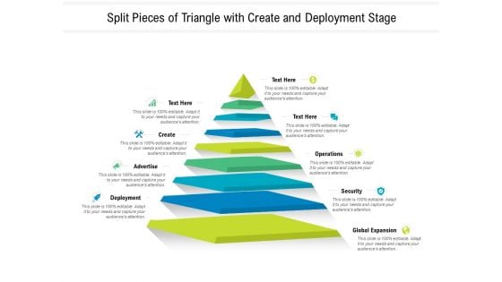 Split Pieces Of Triangle With Create And Deployment Stage Ppt PowerPoint Presentation Gallery Professional PDF