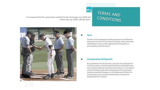 Sponsor Brands In Sports Terms And Conditions Ppt Layouts Example File PDF