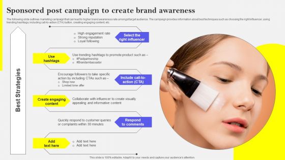 Sponsored Post Campaign To Create Brand Awareness Introduction PDF