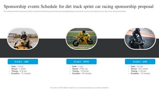 Sponsorship Events Schedule For Dirt Track Sprint Car Racing Sponsorship Proposal Download PDF