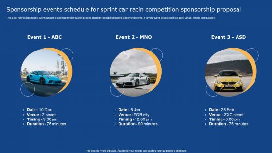 Sponsorship Events Schedule For Sprint Car Racin Competition Sponsorship Proposal Elements PDF