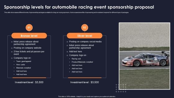 Sponsorship Levels For Automobile Racing Event Sponsorship Proposal Guidelines PDF