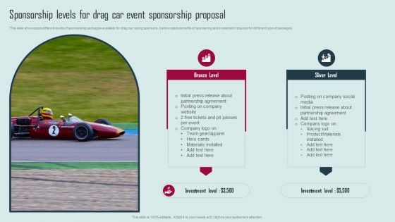 Sponsorship Levels For Drag Car Event Sponsorship Proposal Guidelines PDF