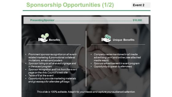 Sponsorship Opportunities Template 1 Ppt PowerPoint Presentation Slides Backgrounds