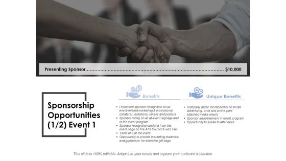 Sponsorship Opportunities Template 2 Ppt PowerPoint Presentation Show Clipart Images