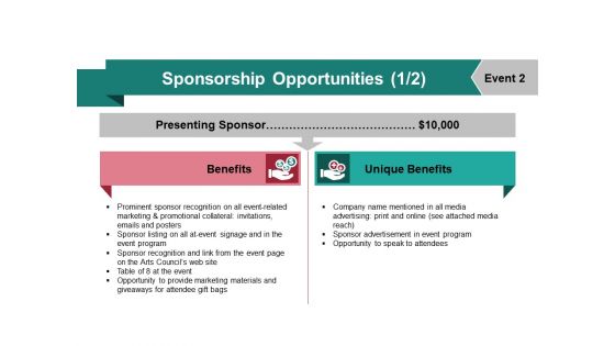 Sponsorship Opportunities Template 2 Ppt PowerPoint Presentation Show Graphics Example