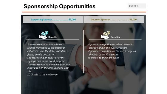 Sponsorship Opportunities Template 3 Ppt PowerPoint Presentation Pictures Design Templates