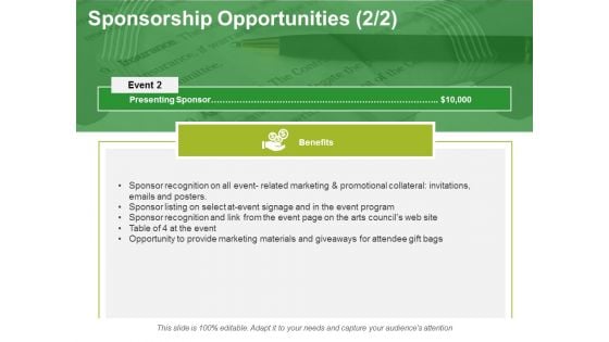 Sponsorship Opportunities Template 3 Ppt PowerPoint Presentation Summary Background Images