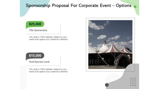 Sponsorship Proposal For Corporate Event Options Ppt Ideas Maker PDF