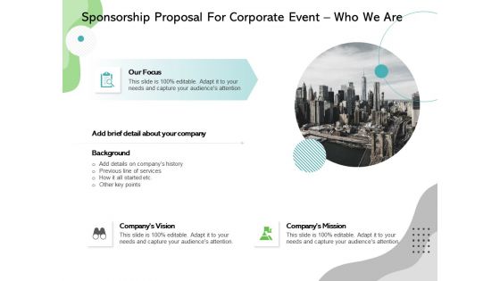 Sponsorship Proposal For Corporate Event Who We Are Ppt Ideas Maker PDF Sponsorship Proposal For Corporate Event Who We Are Ppt Ideas Maker PDF