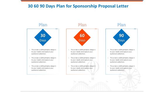 Sponsorship Request Letter Samples 30 60 90 Days Plan For Sponsorship Proposal Letter Download PDF