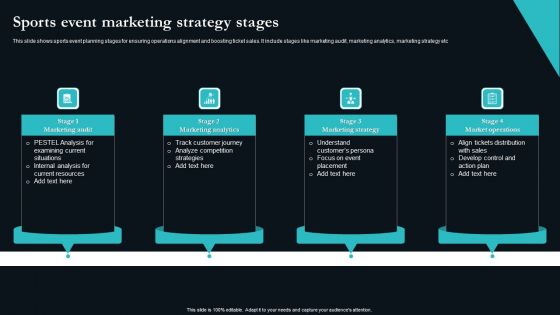 Sports Event Marketing Strategy Stages Professional PDF