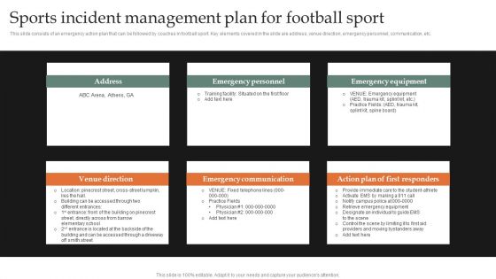 Sports Incident Management Plan For Football Sport Introduction PDF