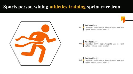 Sports Person Wining Athletics Training Sprint Race Icon Slides PDF