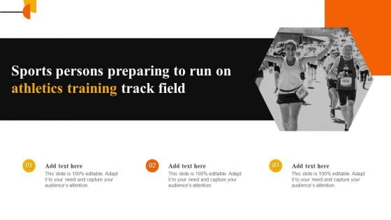 Sports Persons Preparing To Run On Athletics Training Track Field Infographics PDF