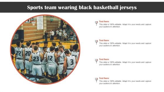 Sports Team Wearing Black Basketball Jerseys Template PDF