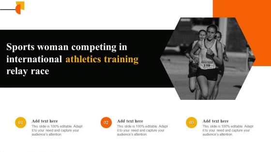 Sports Woman Competing In International Athletics Training Relay Race Introduction PDF