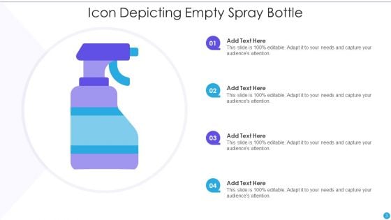 Spray Bottle Icon Ppt PowerPoint Presentation Complete Deck With Slides
