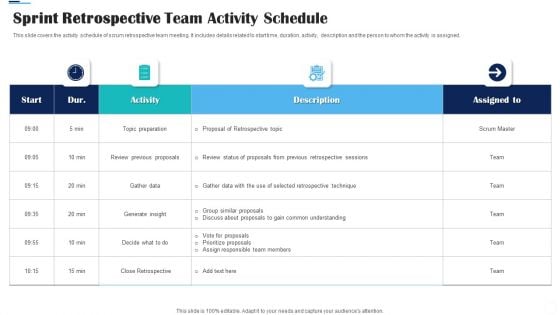 Sprint Retrospective Team Activity Schedule Ppt File Inspiration PDF