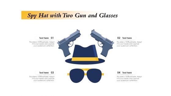 Spy Hat With Two Gun And Glasses Ppt PowerPoint Presentation Icon Pictures PDF