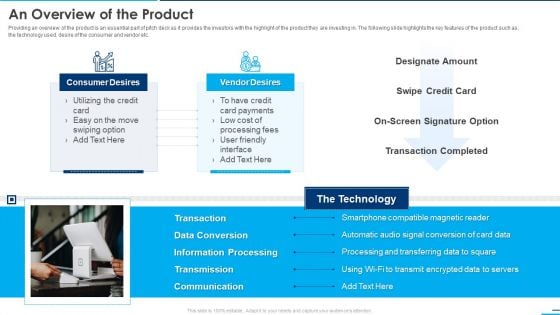 Square Company Investor An Overview Of The Product Ppt Pictures Influencers PDF