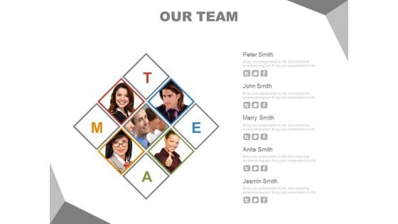 Square Diagram Of Our Team Powerpoint Slides Square Diagram Of Our Team Powerpoint Slides