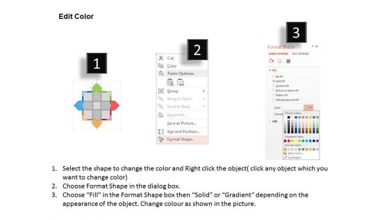 Square Icons Chart With Arrows Powerpoint Template