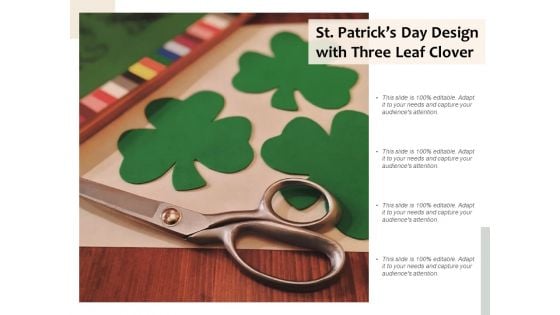 St Patricks Day Design With Three Leaf Clover Ppt Powerpoint Presentation Summary Backgrounds