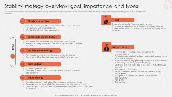 Stability Strategy Overview Goal Importance And Types Topics PDF