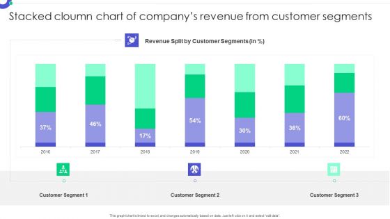 Stacked Cloumn Chart Of Companys Revenue From Customer Segments Mockup PDF