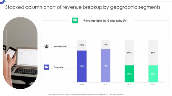 Stacked Column Chart Of Revenue Breakup By Geographic Segments Microsoft PDF