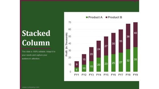 Stacked Column Template 1 Ppt PowerPoint Presentation Slide