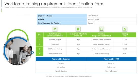 Staff Awareness Playbook Workforce Training Requirements Identification Form Mockup PDF