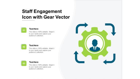 Staff Engagement Icon With Gear Vector Ppt PowerPoint Presentation Icon Slide Portrait PDF