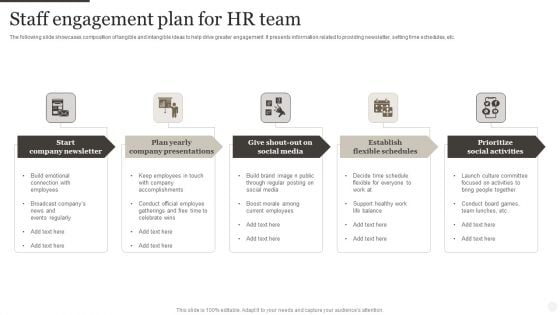 Staff Engagement Plan For HR Team Diagrams PDF