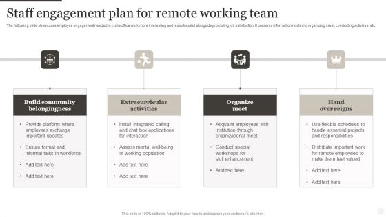 Staff Engagement Plan For Remote Working Team Microsoft PDF