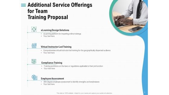 Staff Engagement Training And Development Additional Service Offerings For Team Training Proposal Elements PDF