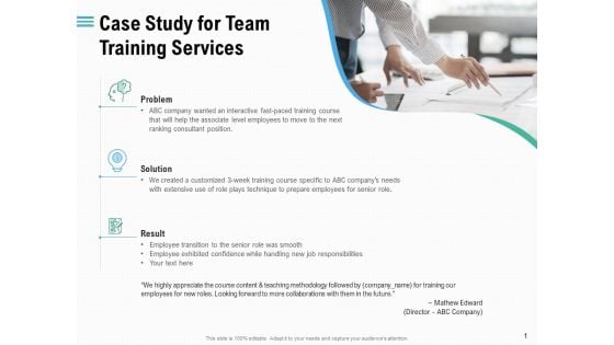 Staff Engagement Training And Development Case Study For Team Training Services Introduction PDF