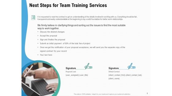 Staff Engagement Training And Development Next Steps For Team Training Services Download PDF