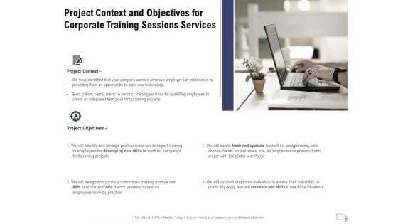 Staff Engagement Training And Development Proposal Project Context And Objectives For Corporate Training Sessions Services Pictures PDF