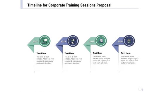Staff Engagement Training And Development Timeline For Corporate Training Sessions Proposal Brochure PDF