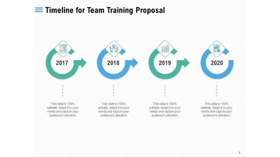 Staff Engagement Training And Development Timeline For Team Training Proposal Template PDF