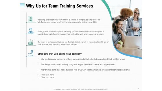 Staff Engagement Training And Development Why Us For Team Training Services Demonstration PDF Staff Engagement Training And Development Why Us For Team Training Services Demonstration PDF